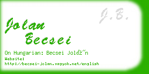 jolan becsei business card